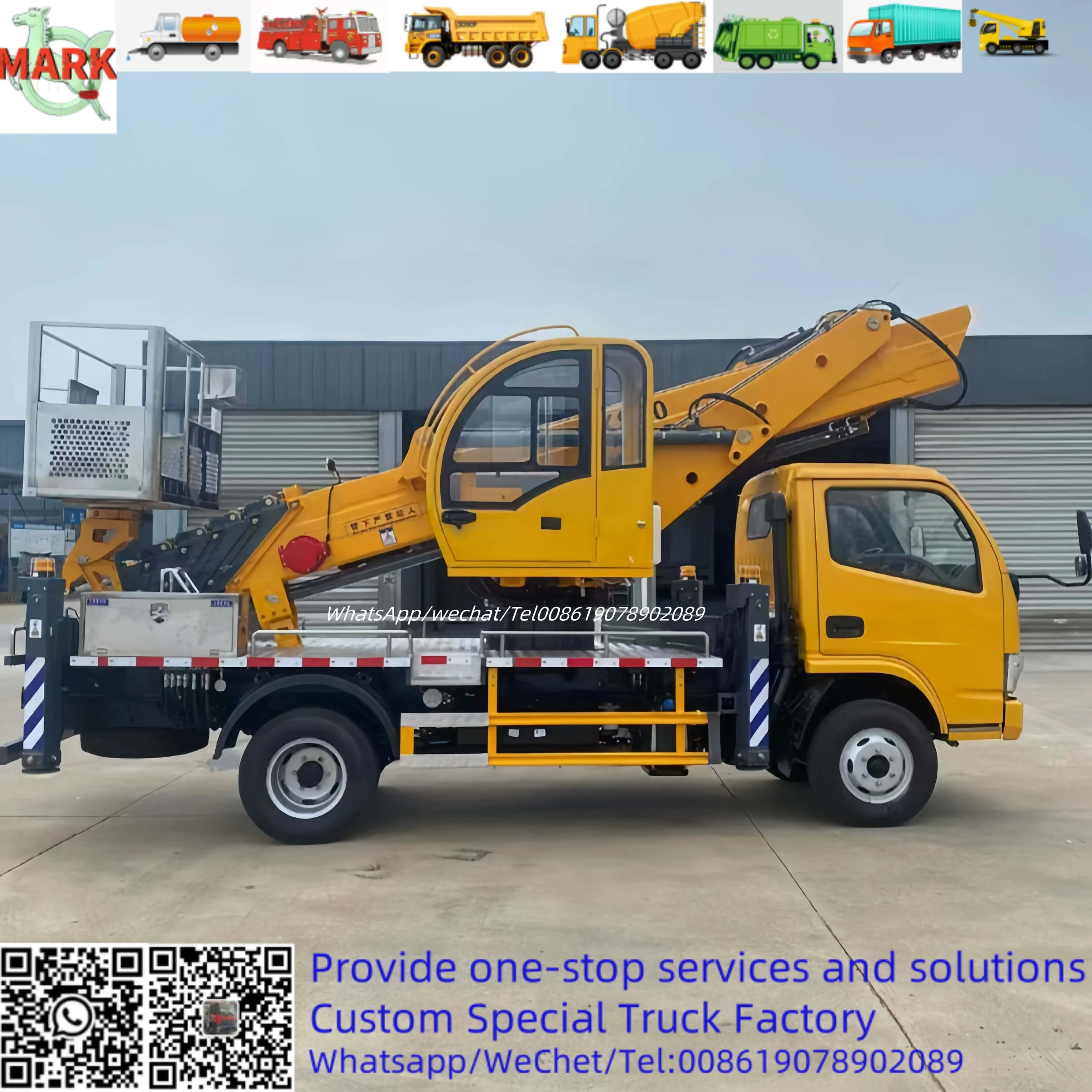 China Dongfeng 24m Hydraulic Aerial Manlift Work Platform Truck with cabin 4*2 truck mounted aerial working platform with crane