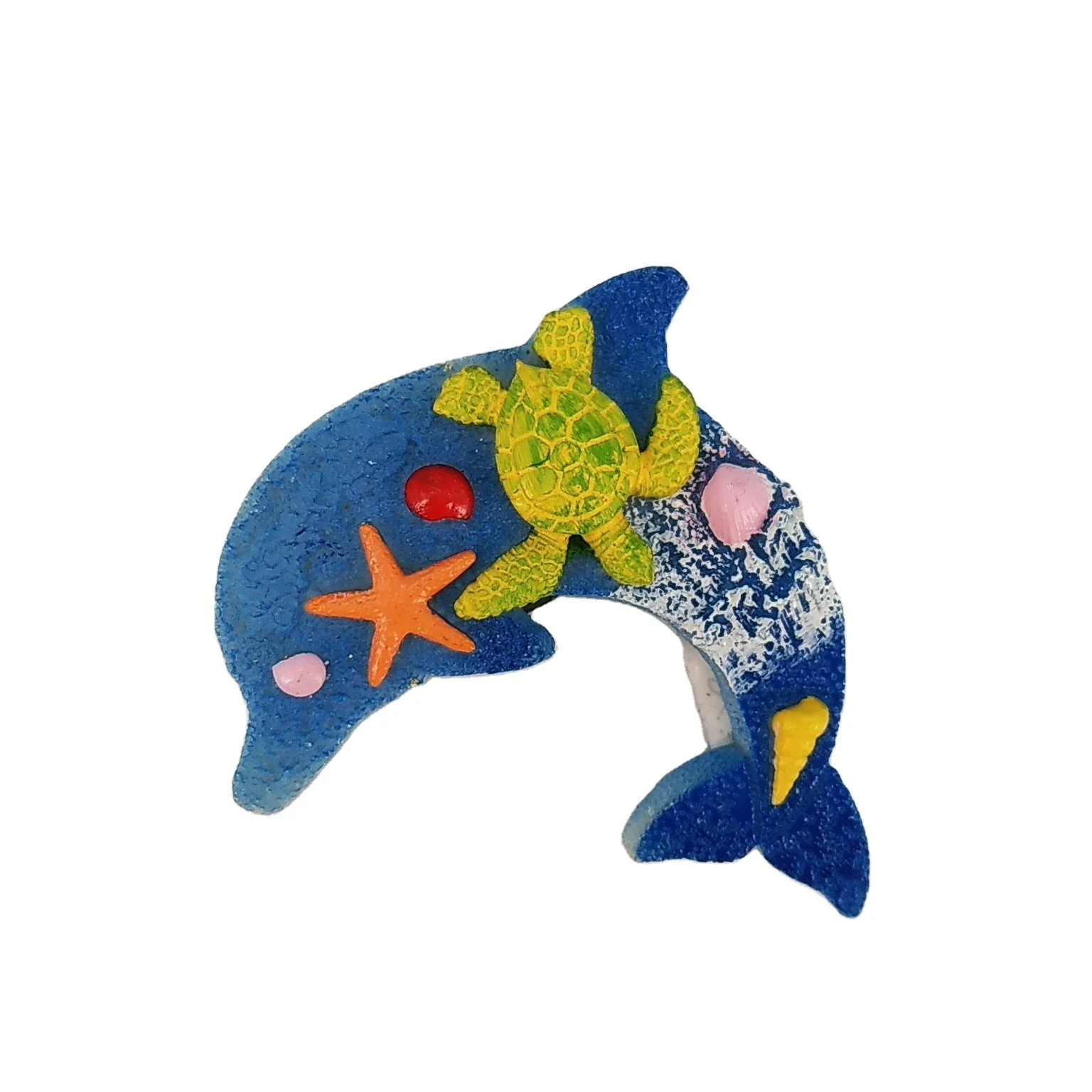 Custom resin crafts Ocean series fish shaped fridge magnet with turtle for tourist souvenir gift