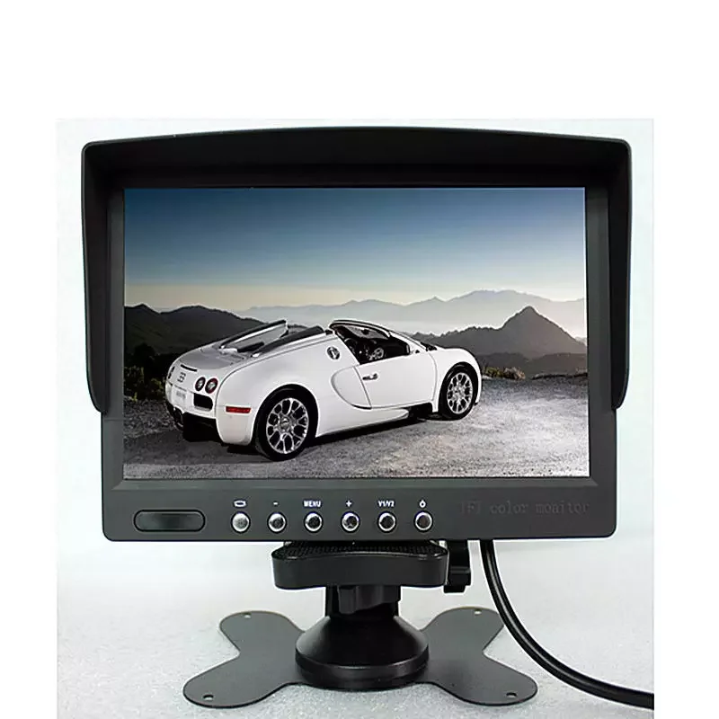 7 Inch TFT Colorful LED Display HD Two Channels Input Car Parking System LCD Car Monitor with Sunshade