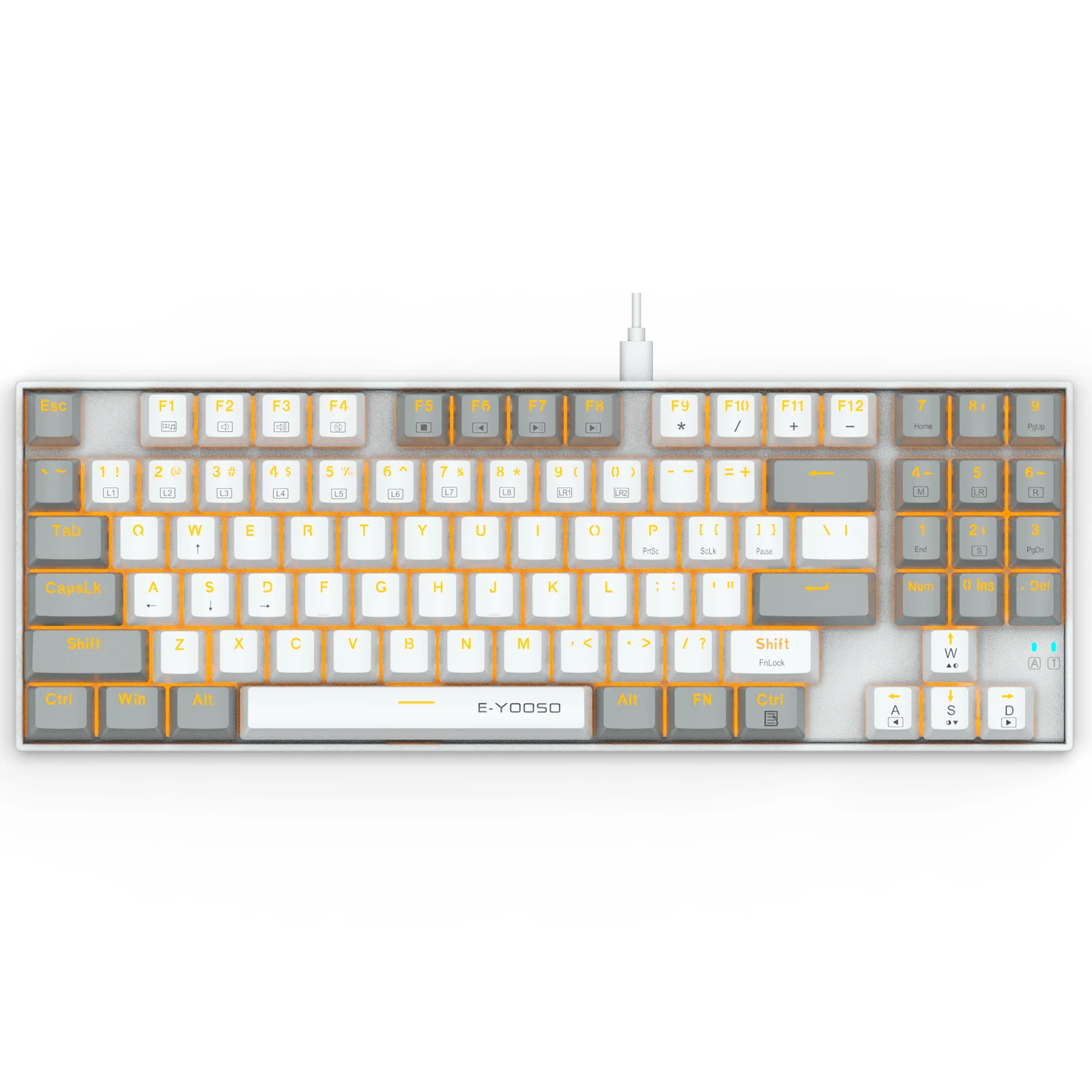 Водонепроницаемая Проводная Механическая клавиатура TKL с 89 клавишами игровая со светодиодной подсветкой для