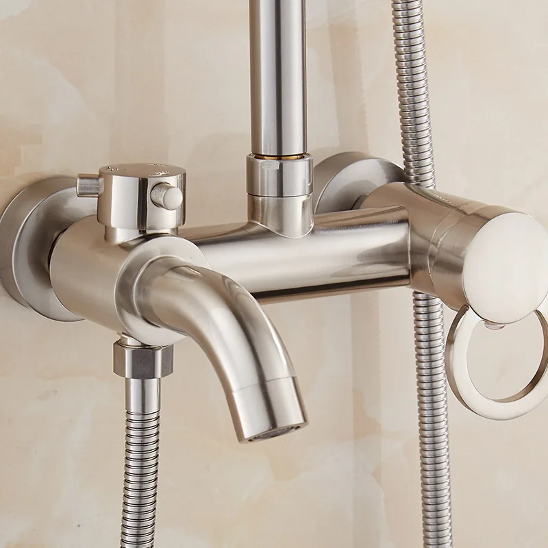 Factory price wall mounted bath shower faucet set hot cold mixer rain shower set