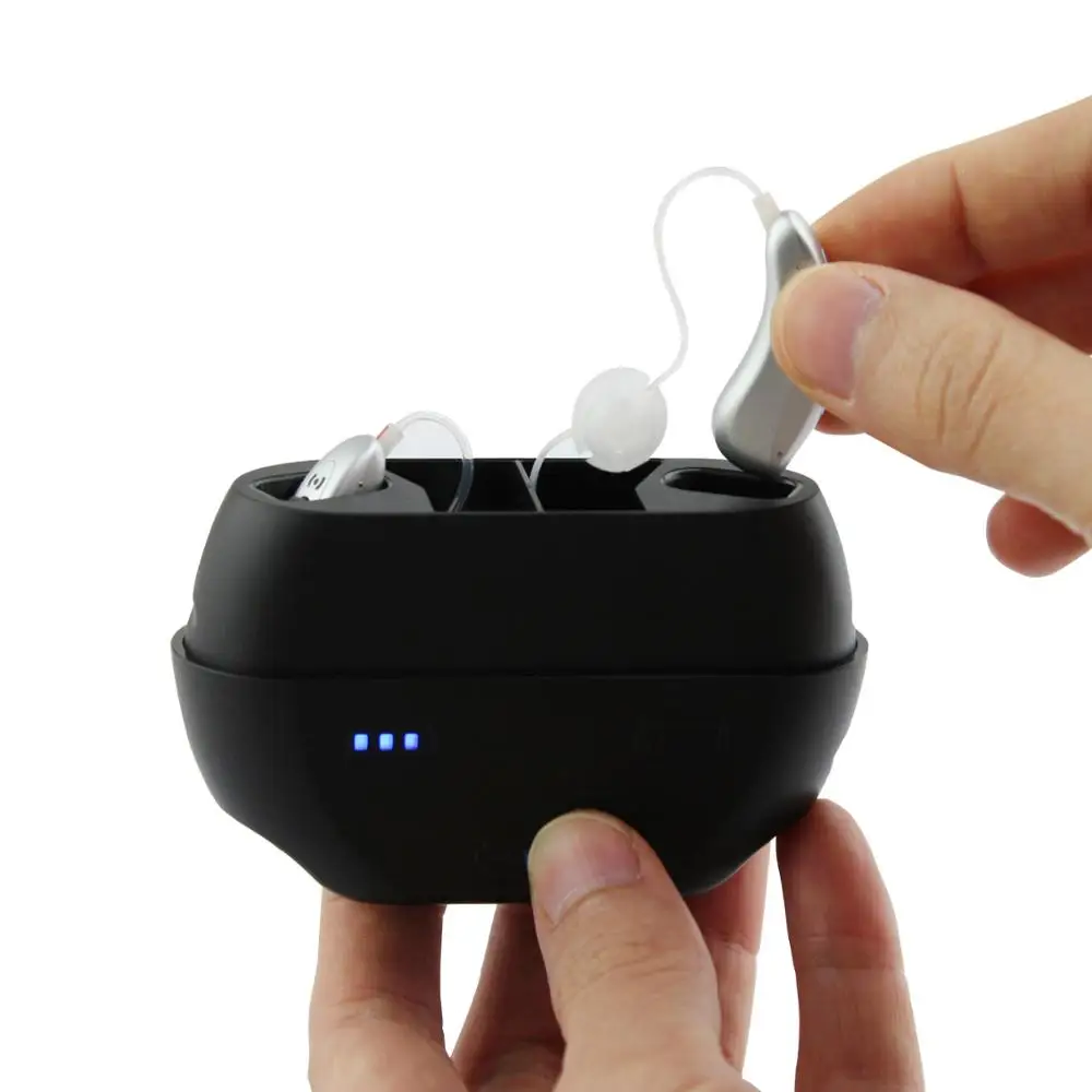 Wireless Charging Hearing Aid Mini Sound Amplifier with Potable Charging Case  for hearing loss