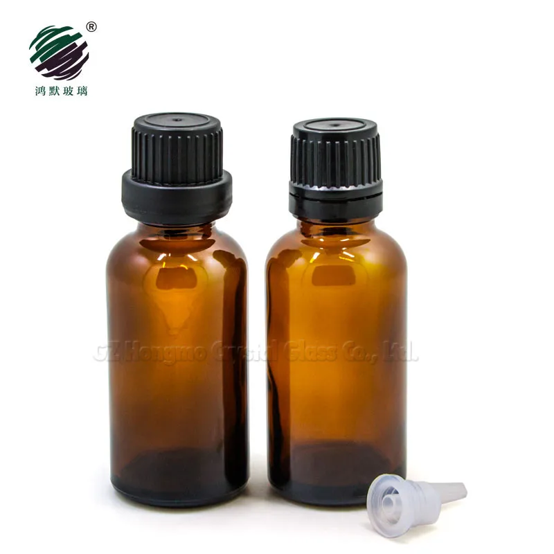 30 ml empty amber glass essential oil bottle 30ml 1/2oz  brown cosmetic glass bottle