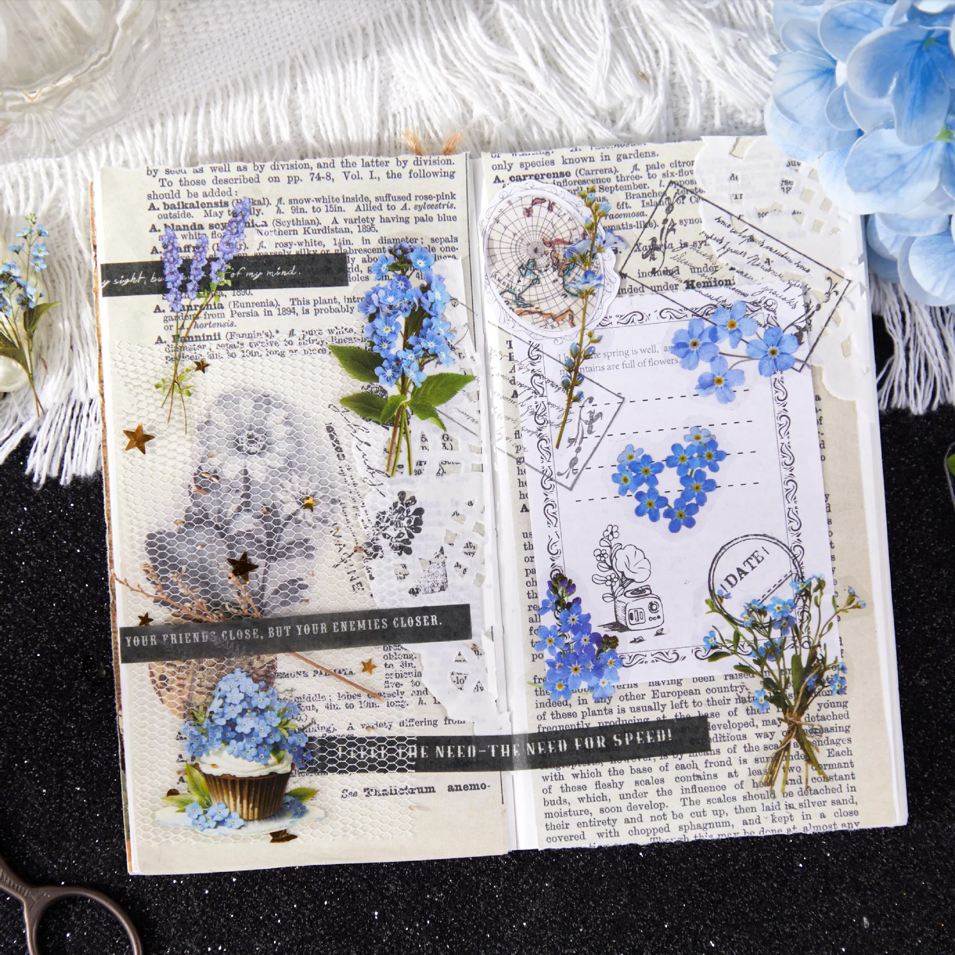 6 stickers per pack including 6 natural plant hand tent decoration materials from the Natural Catalog series