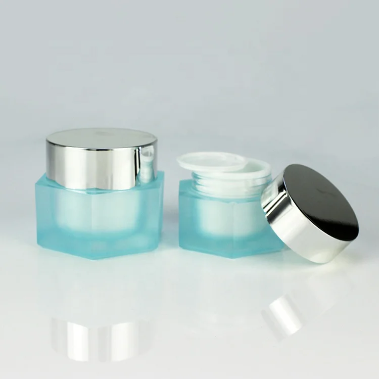 fancy hexagon acrylic luxury skin care empty cream packaging