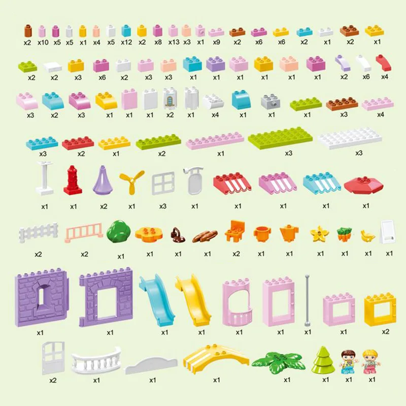 Kids Construction House Model Bricks Toy Creative  Figures Castle House Villa Building Block Set