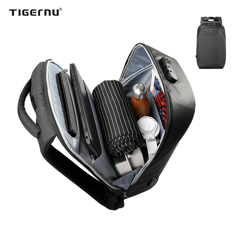 Tigernu T-B3611 manufacturer waterproof anti theft business bagpack back pack laptop backpack with tsa zipper lock