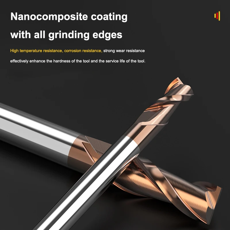 MDBT HRC55 CNC end Milling Cutter 2 flute Solid Carbide End Mill tungsten steel end mill with coated Aerospace Auto Industry