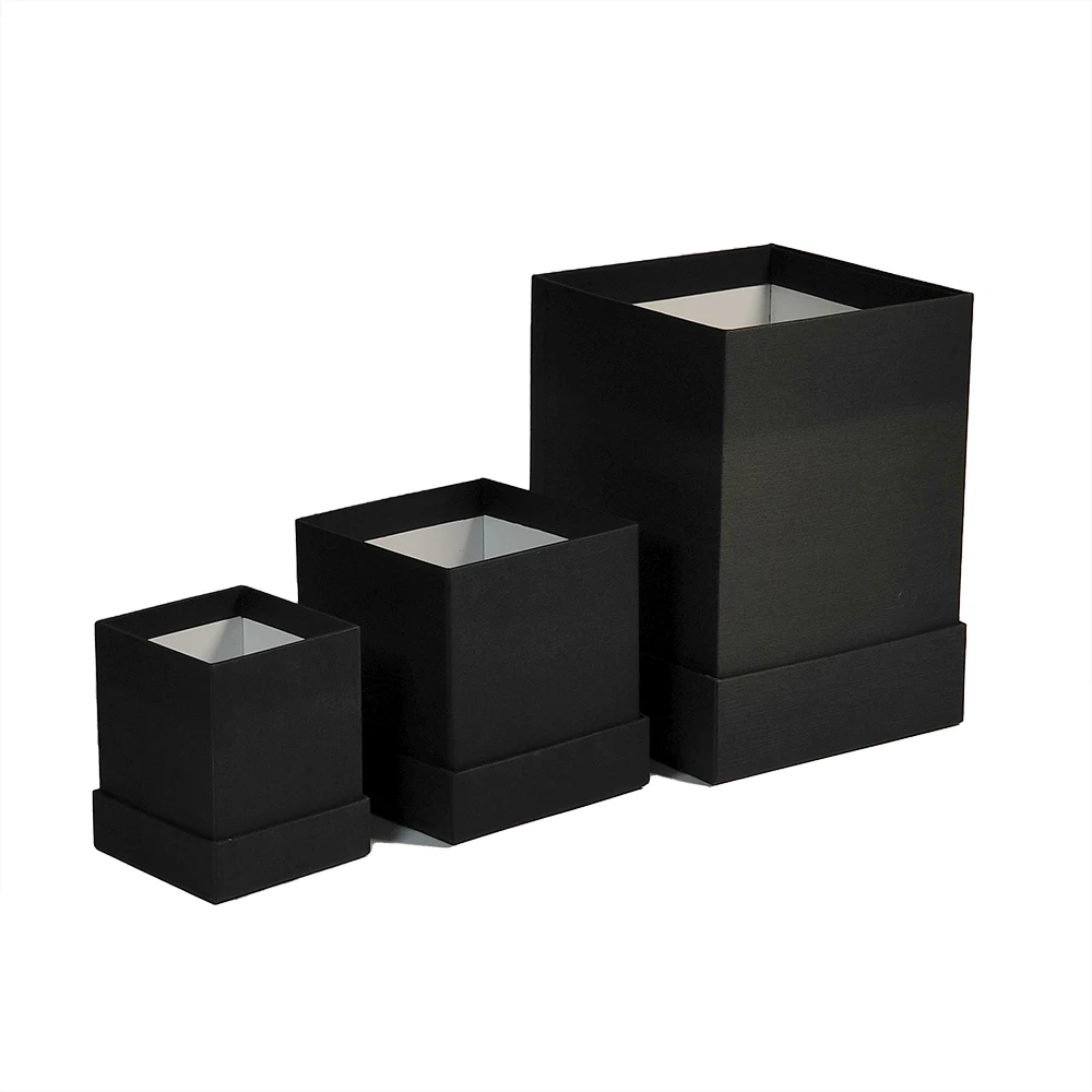 Black Logo Empty Packing Cardboard Soap Luxury Square Paper Gift Packaging Wholesale Box For Flower