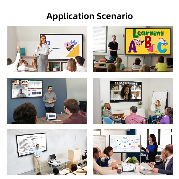 55 65 75 85 90 100 inch Smart Touch Screen Customize OEM Whiteboard Touch Screen Interactive Smart Board for School Teaching