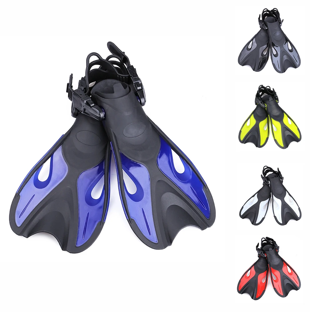 Kids 2 size 24-36 fast release Adjustable strap Open Heel general purpose snorkeling soft rubber swimming fins