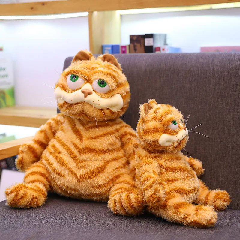 30cm/11.8in Fat Orange Plush Cat Stuffed Animals Toy Lifelike Yellow Tabby Cat Kitty Toy Snuggly Soft Funny Looking Easter Gift