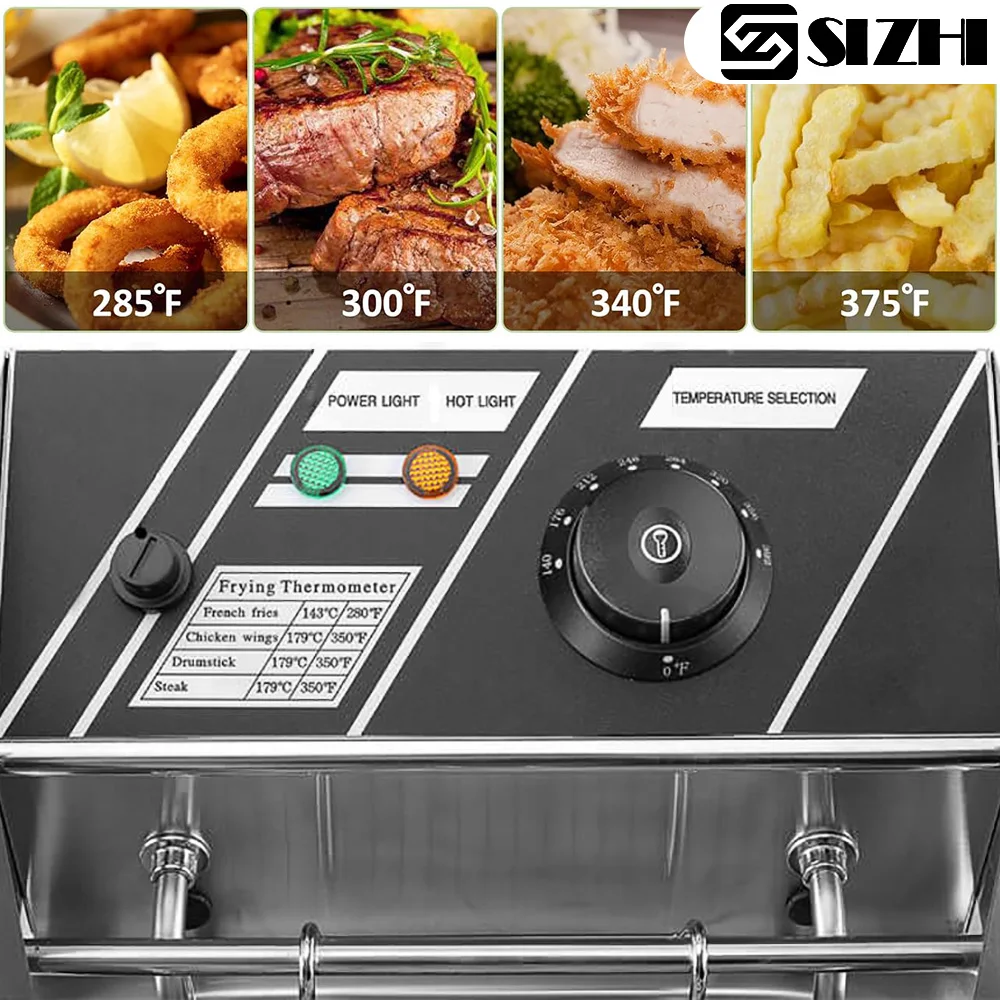 Sizhi OEM Wholesale Commercial 2 Tank 2 Basket Tabletop Chip Fryer Factory Price Deep Fryer Electric with Temperature Limiter