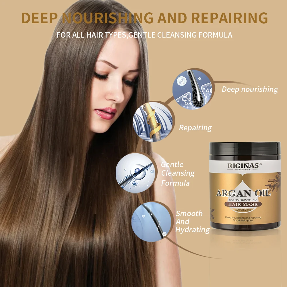 OEM Natural Organic Argan Oil Hair Mask Treatment Hydrating Nourishing Hair Mask For Dry Hair