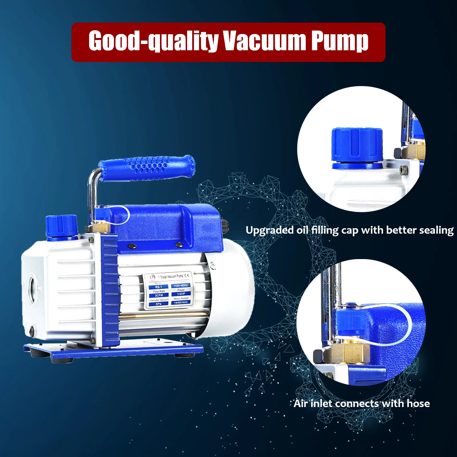 P PBAUTOS  3.5CFM 4CFM 1/4HP Single Stage vacuum pump 3gal 12Liter vacuum casting resin chamber