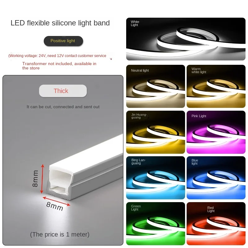 Silicone waterproof IP67 Flexible solar led neon lights rope neon strip light custom led neon signs for wall decoration