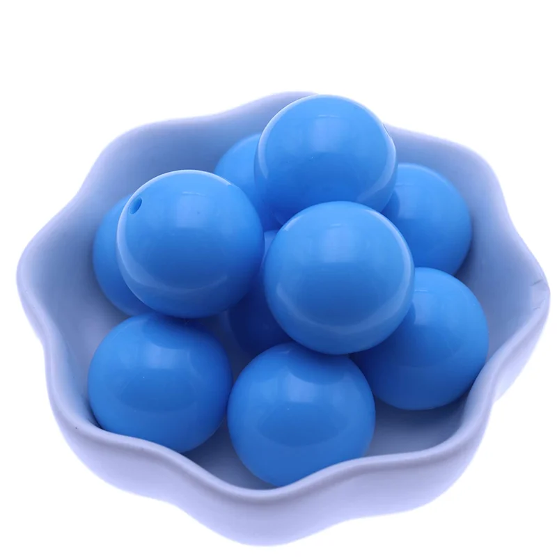 Cheapest 20MM Colorful Acrylic Beading White Plastic Beads