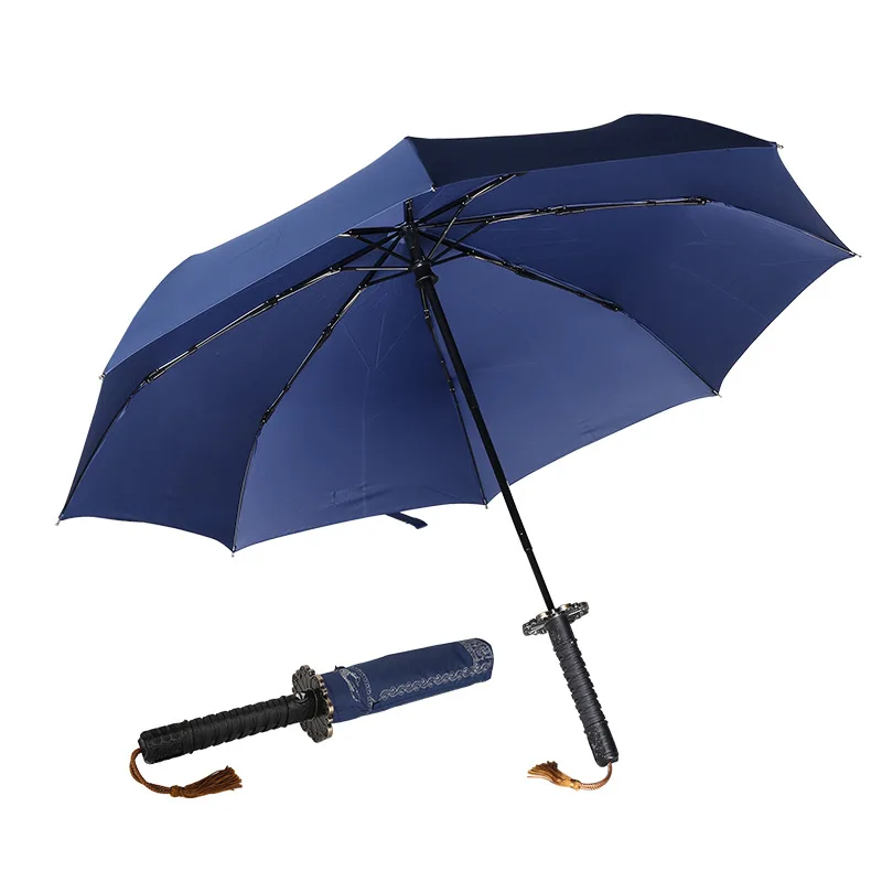 Оптовая продажа, прочный ветрозащитный мужской зонт-Катана с логотипом на заказ