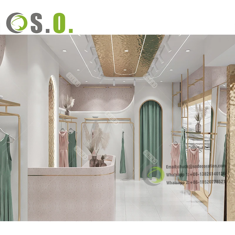 Modern Factory Clothes Shop Furniture / Clothes Shop Decoration / Ladies Clothes Shop Design for Sale Boutique Clothing Store
