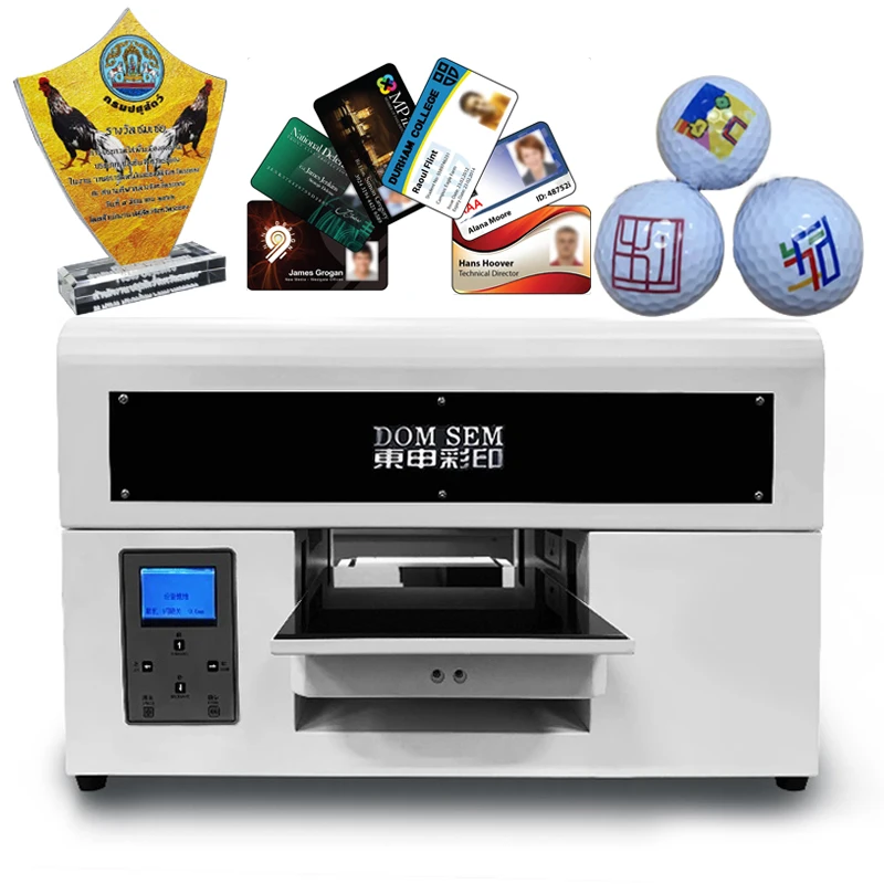 DOMSEM A4 Size UV Printer for Glass Wood Leather Plastic Inkjet Large Format Flatbed UV Printer PVC Card Painting Machine 3d UV