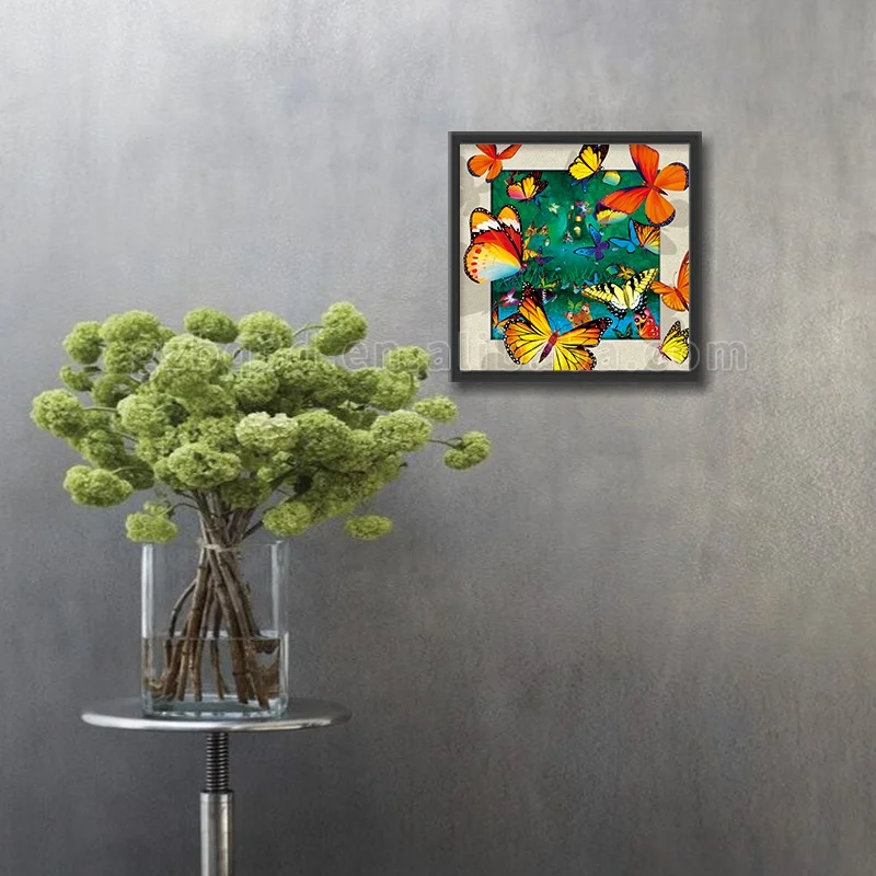 
Hot Sell 3D lenticular picture with beautiful butterfly 5D depth effect,40X40cm for home decoration 