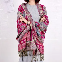 wholesale warm winter scarf for women pashmina tassel shawls paisley fashion Ethnic people winter warm scarf shawl
