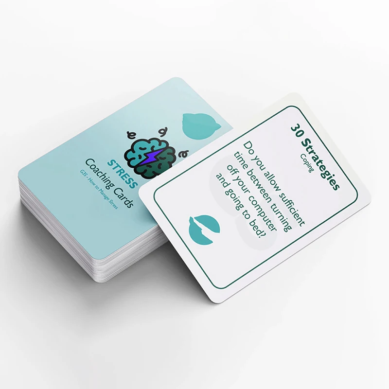 Stress Management Coaching Cards 80 Question Flash Cards Overcome Feeling Overwhelmed coaching card