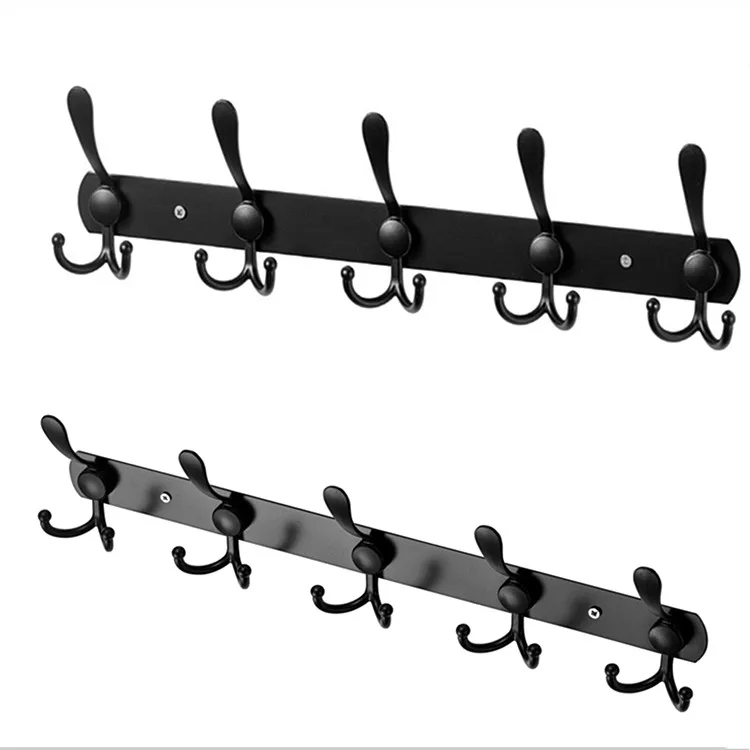 Hot Sale Stainless Steel Bathroom Wall Mounted Matt Black Coat Hanger Rails Towel Robe Hook