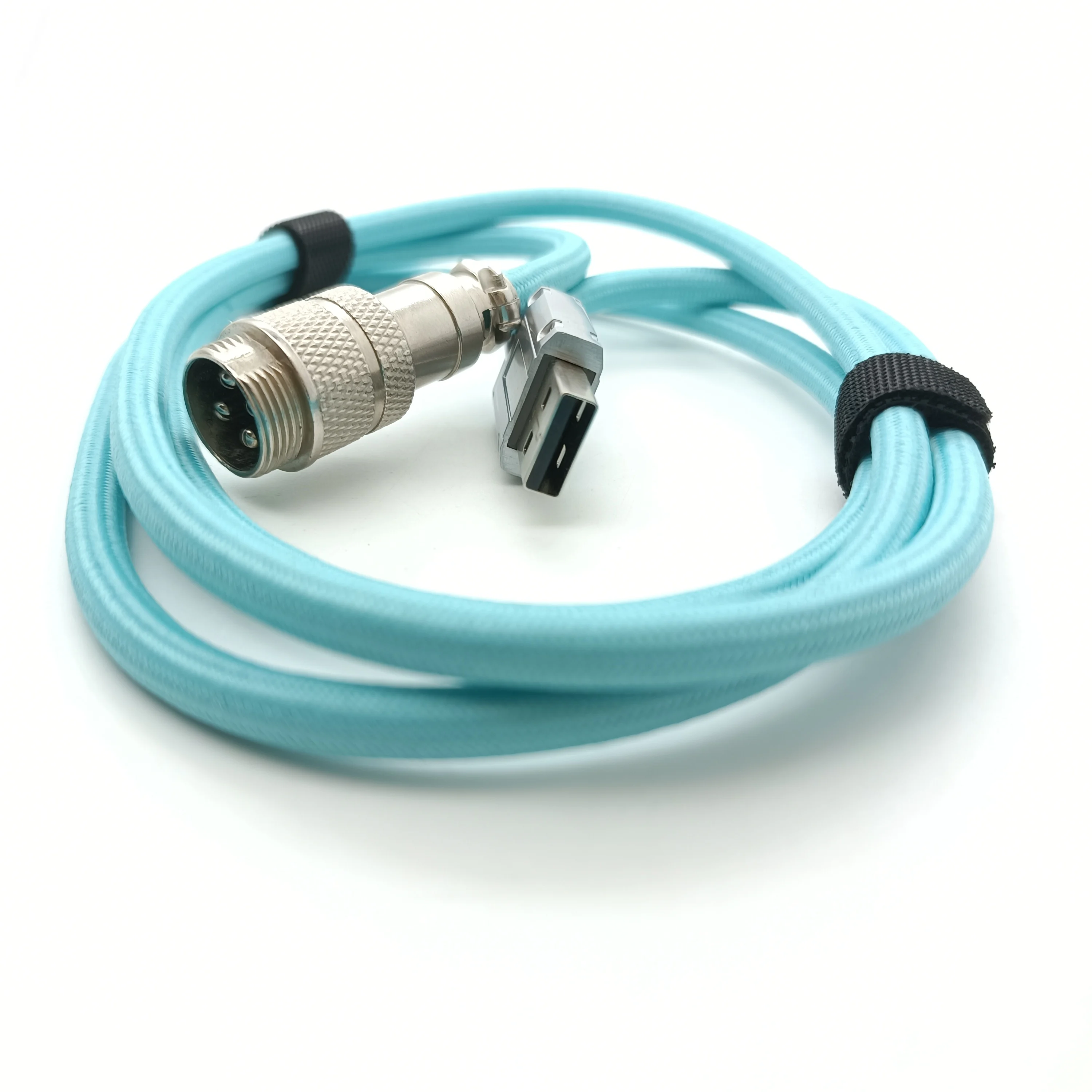 Custom Gaming Keyboard Mechanical Cable Usb C Coiled Mechanical Keyboard Cable Aviation Spring Double Sleeve Coiled Usb C Cable