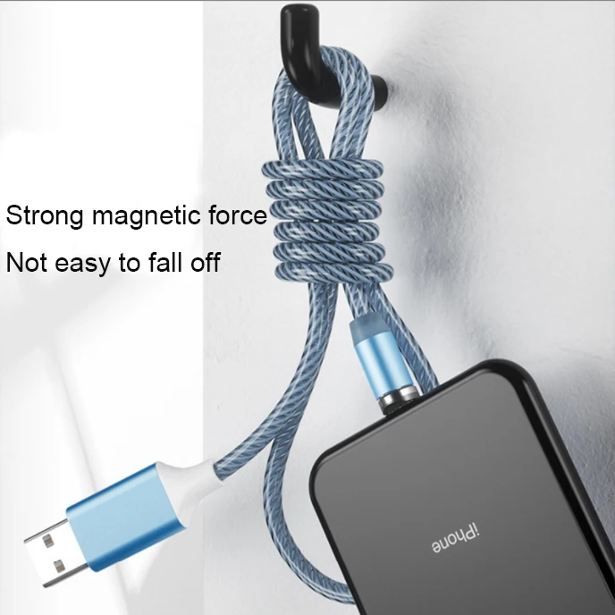 Wholesale Magnetic Fast Charging USB Cable Flowing Light 3 IN 1 Cable USB Led Luminous USB Cable