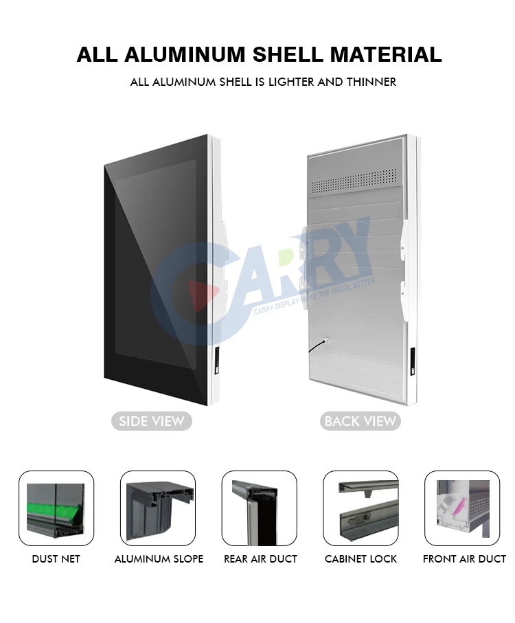 32 43 49 55 65 Inch Gas Station LCD Outdoor Monitor Display Wall Mount Sign IP65 Advertising Display Digital Signage