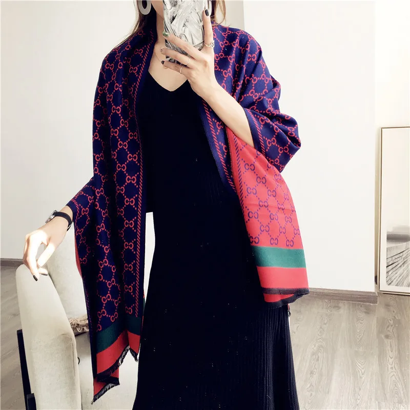 newest stylish winter ladies beautiful scarf printed cashmere shawl scarf for women