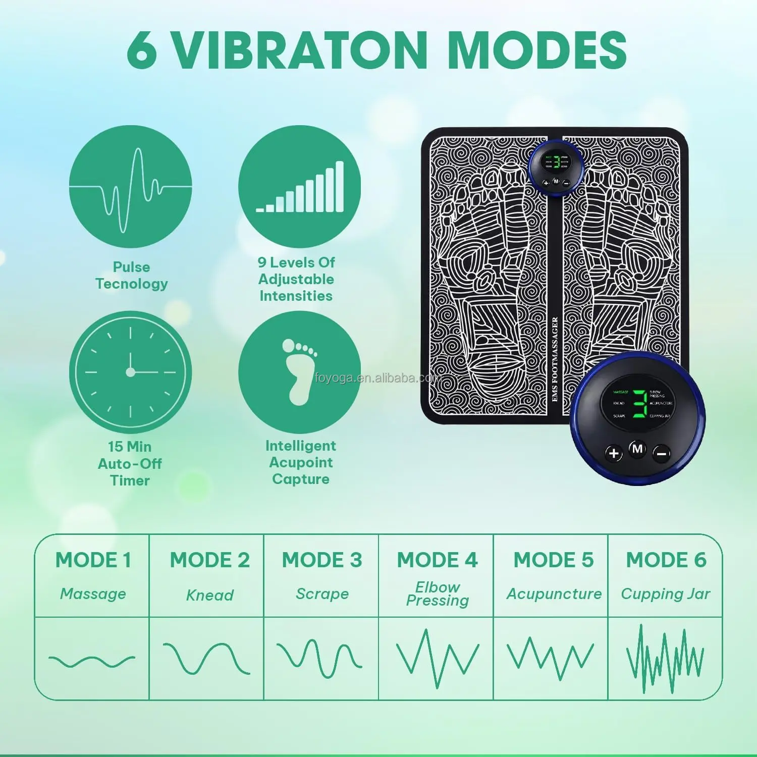 rechargeable Electro portable LCD screen foot mat massager parts electric shoulder massager