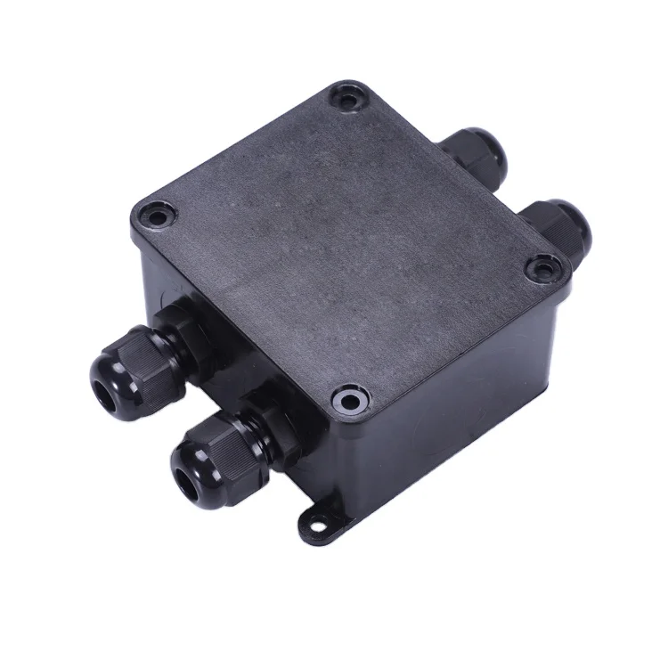 Black PC Material 4 Way IP68 Waterproof Junction Box Large Plastic Underground Waterproof Electrical Connect Junction Box