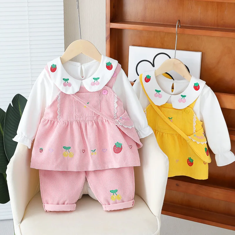 Cheap Price Autumn New Arrivals Kids Clothes Sets Hot Sale Korean Style Fashion Pure Cotton Clothes Sets 3 Pcs