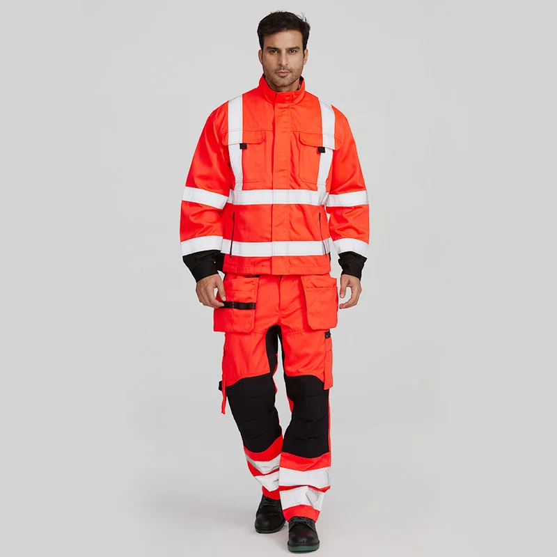 wholesale customized high visibility uniform FR electrical suit construction clothing mining safety workwear for men