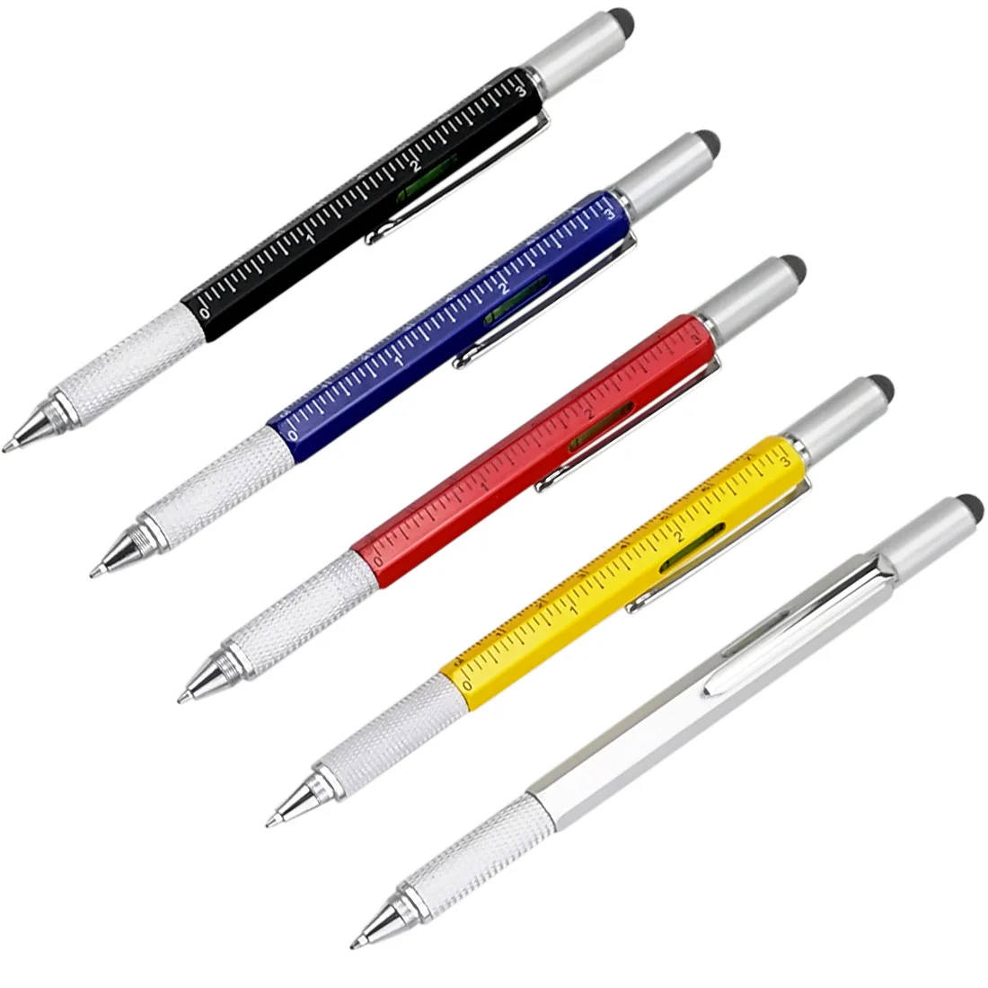 Modern Design Overvalue Handy Tech Tool Ballpoint Pen Screwdriver Ruler Spirit Level 6 in 1 multi-function pen