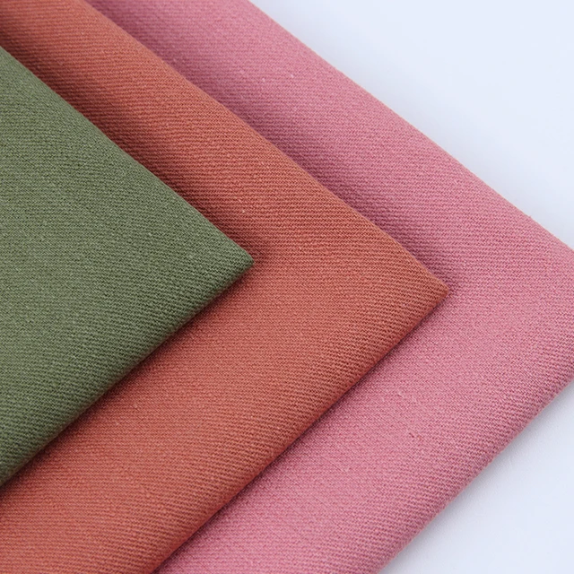 Wholesale 21*16 Plain-Dyed Twill Bamboo 106*67 Stone Washed Woven 100% Cotton Fabric For Pants Outer Bags