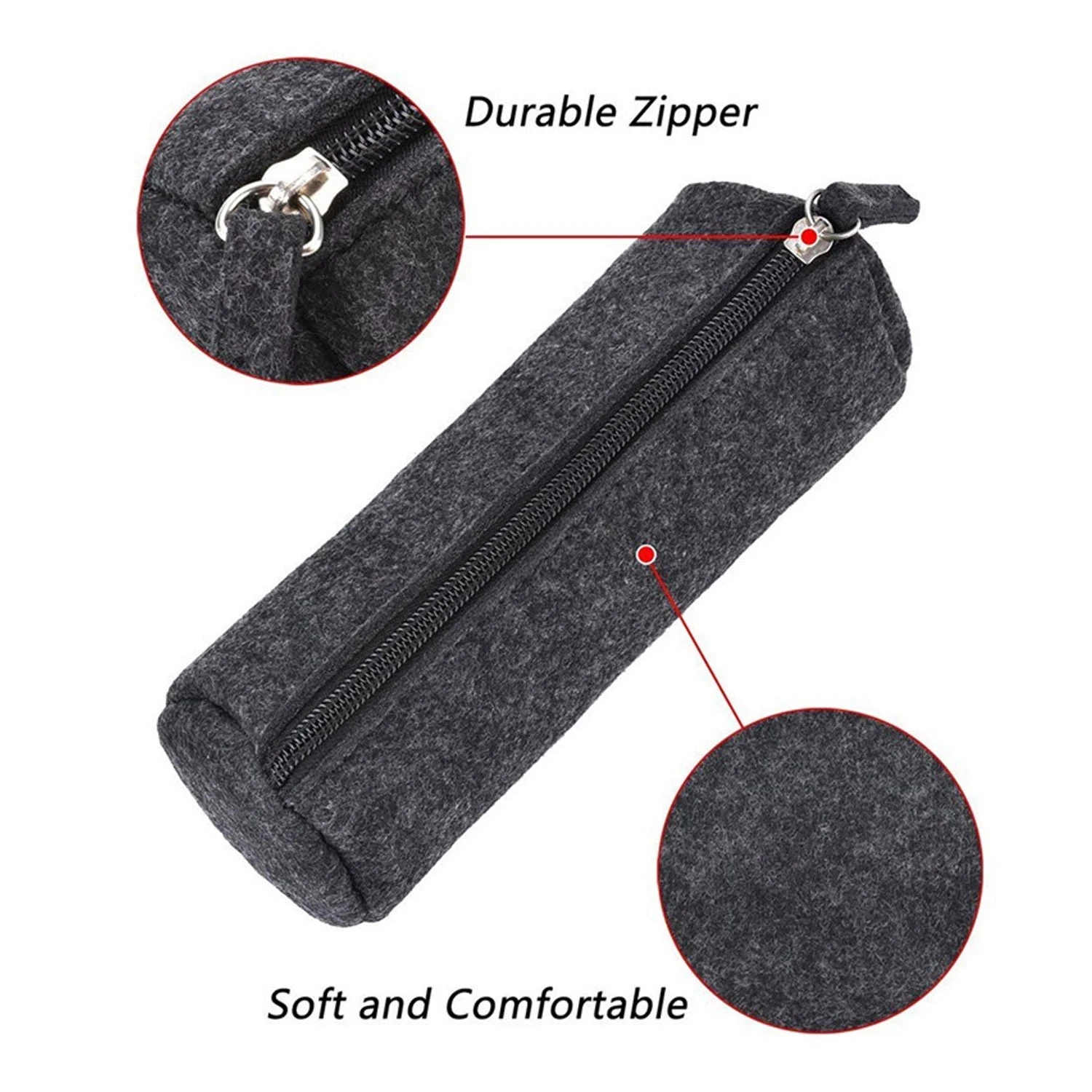 3PCS 3 Style Big Large Fashion Felt Pen Pencil Case Bag Pouch Holders Pencilcase for School Students Girls Boys Writers Painters