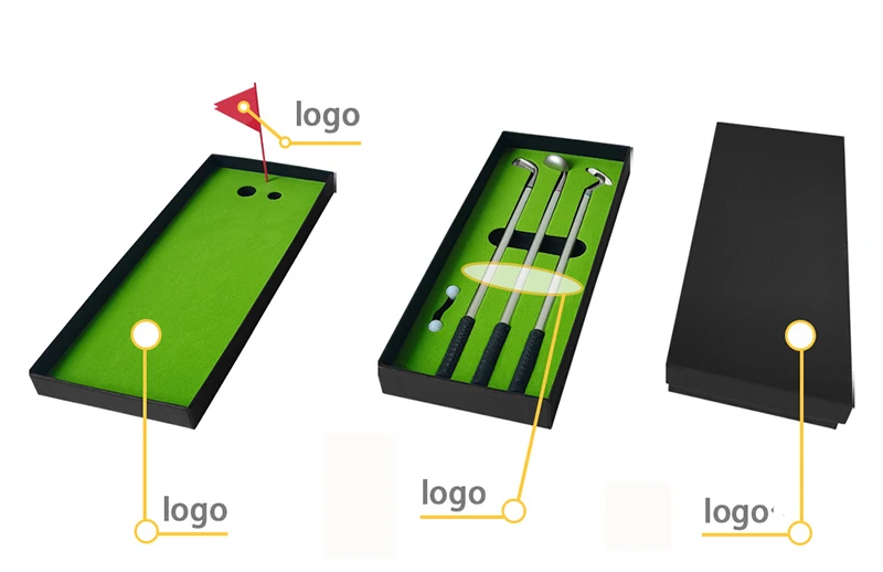 Funny Desktop Mini Golf Course Game Golf Ball Pen Putting Green Flag Gift Set Golf