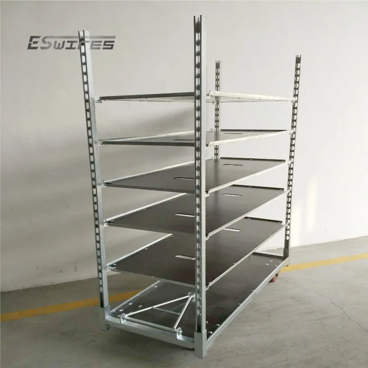 Greenhouse galvanized adjustable detachable storage transport flower plant nursery rack on wheels