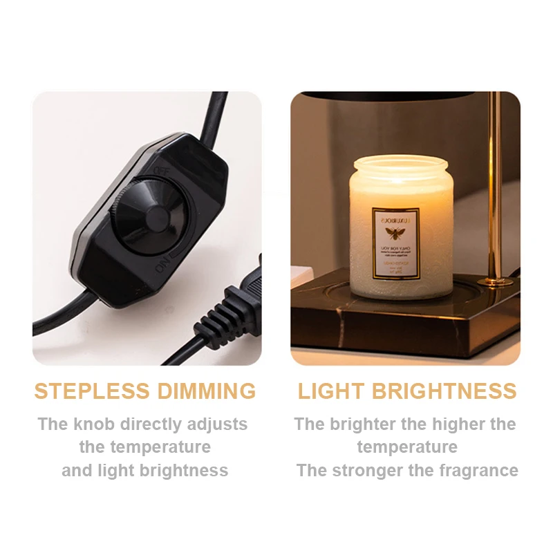 Wholesale 100% Eco-friendly Wax Melt Burner Electric Candle Warmer Adjustable Brightness for Indoor Bedroom Living Room bedside