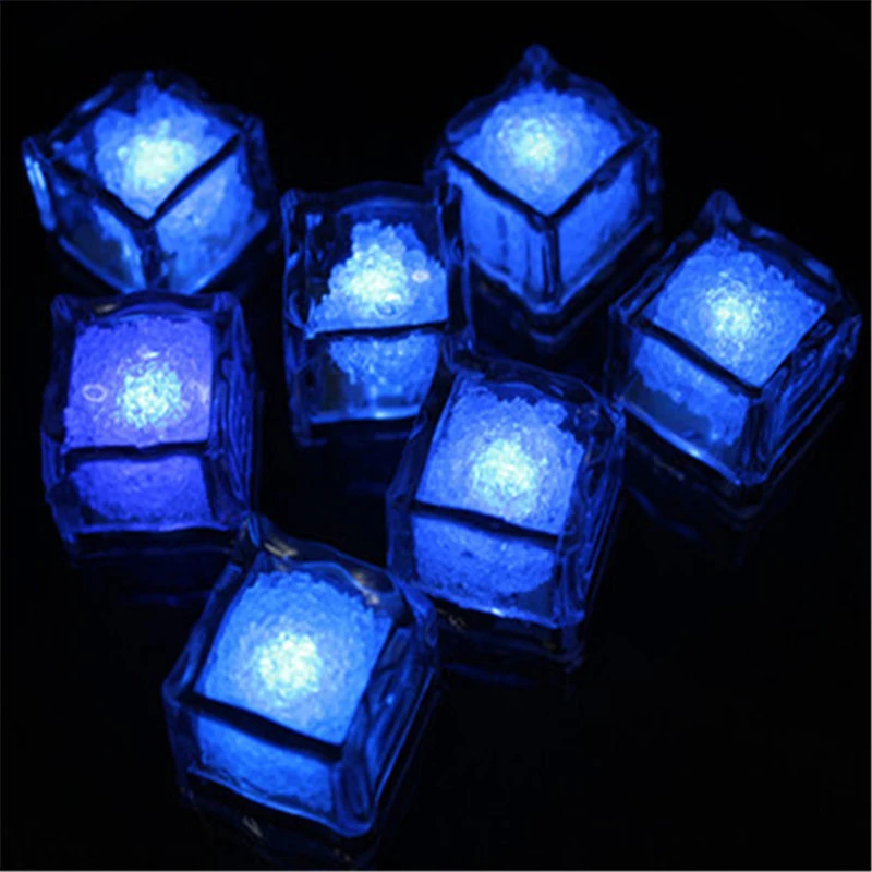 1.06*1.06*1.02 Inch Glitter Ice Cube Led Lights Glitter Light Up Ice Cube Led Ice Cubes For Party Bar Christmas