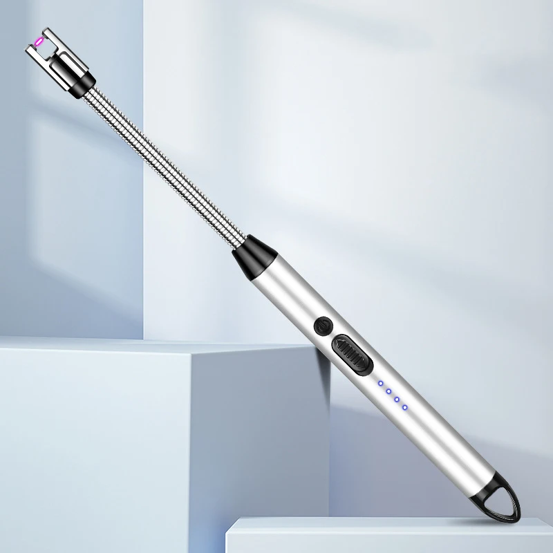 manufacturer directly Power Display Promotional Windproof Dual Switch Anti False Touch usb arc bbq Lighters