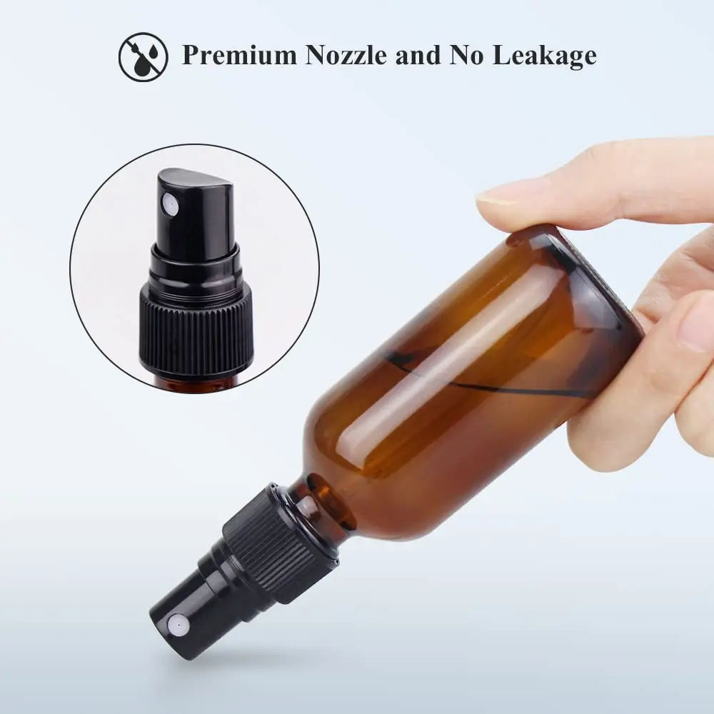 60ml 120ml Small Lotion Glass Spray Bottle 2 oz 4oz Fine Mist Amber Spray Glass Bottle