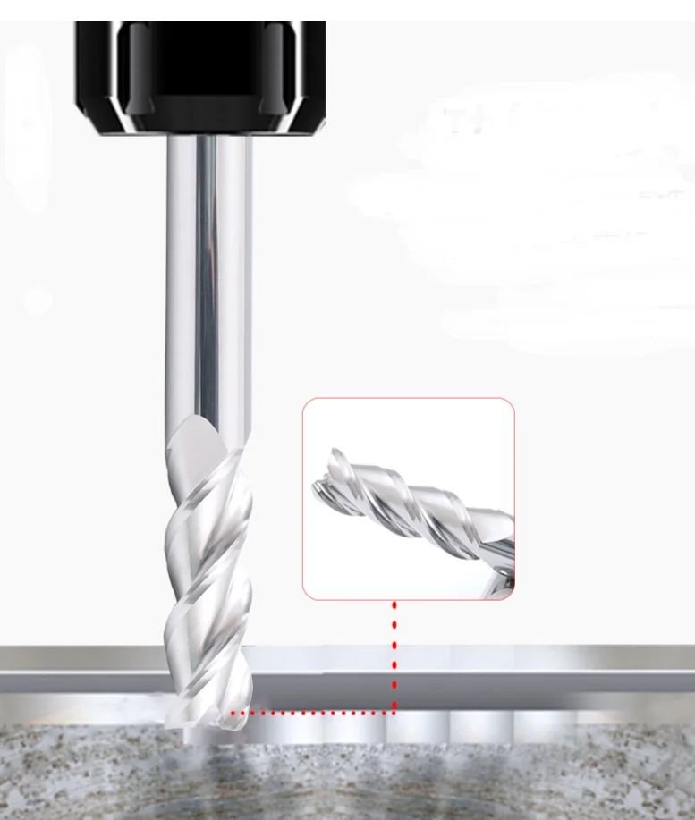 45 degree milling cutter 3 flutes Hot Selling HRC45 3mm End Mill Cutter for Metal stainless steel Aluminum Milling Cutter Bit