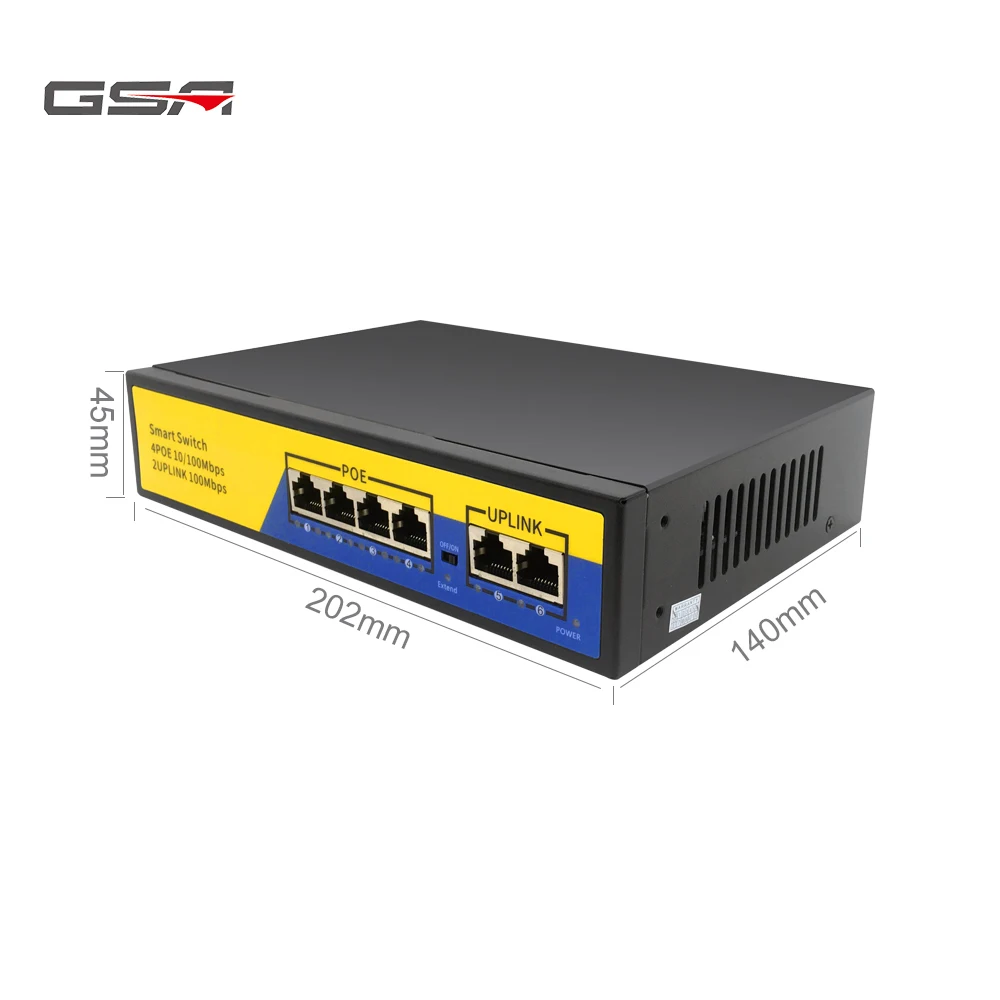  GSA 4 порта POE коммутатор Power Over Ethernet Интеллектуальный