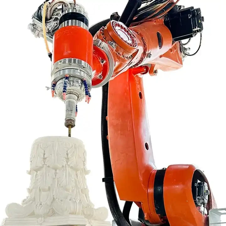 HUALONG Machinery Automatic 7 axis CNC KUKA robot arm 3d marble sculpture making granite Stone Engraving machine for sale