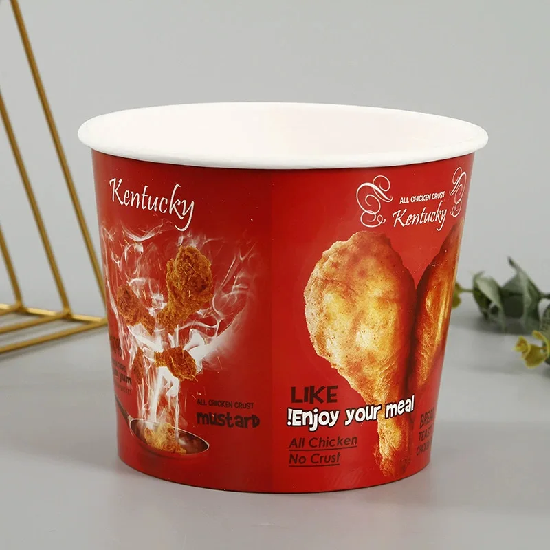 Одноразовая посуда бумажный пищевой контейнер 20 галлонов kfc бумага жареная курица ведро с крышкой