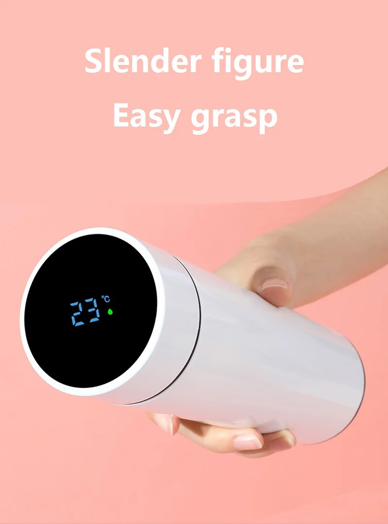 500ml Stainless Steel Led Digital Temperature Reminder Thermal Baby Drinking Milk Coffee Sport Smart Water Bottle